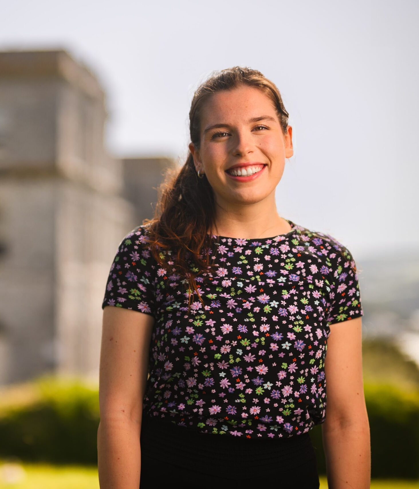 Saoirse Haran smiling in front of our Citadel Hill building