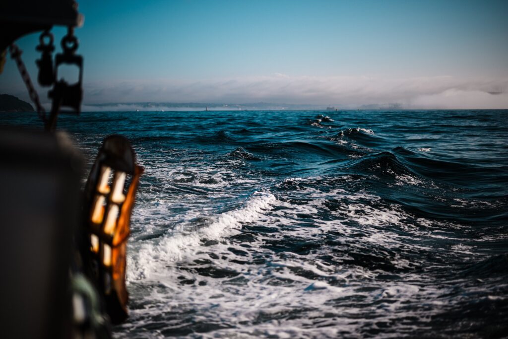 Boat sailing in the ocean