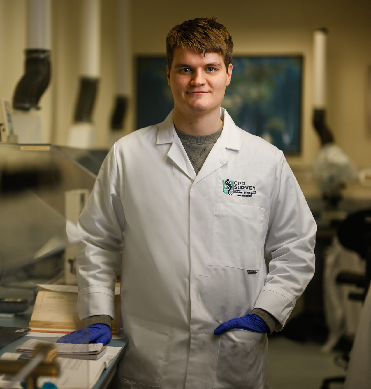 Ethan in the CPR laboratory