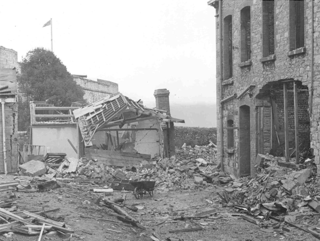In March 1941 the MBA building was hit by a  stick of incendiary bombs.