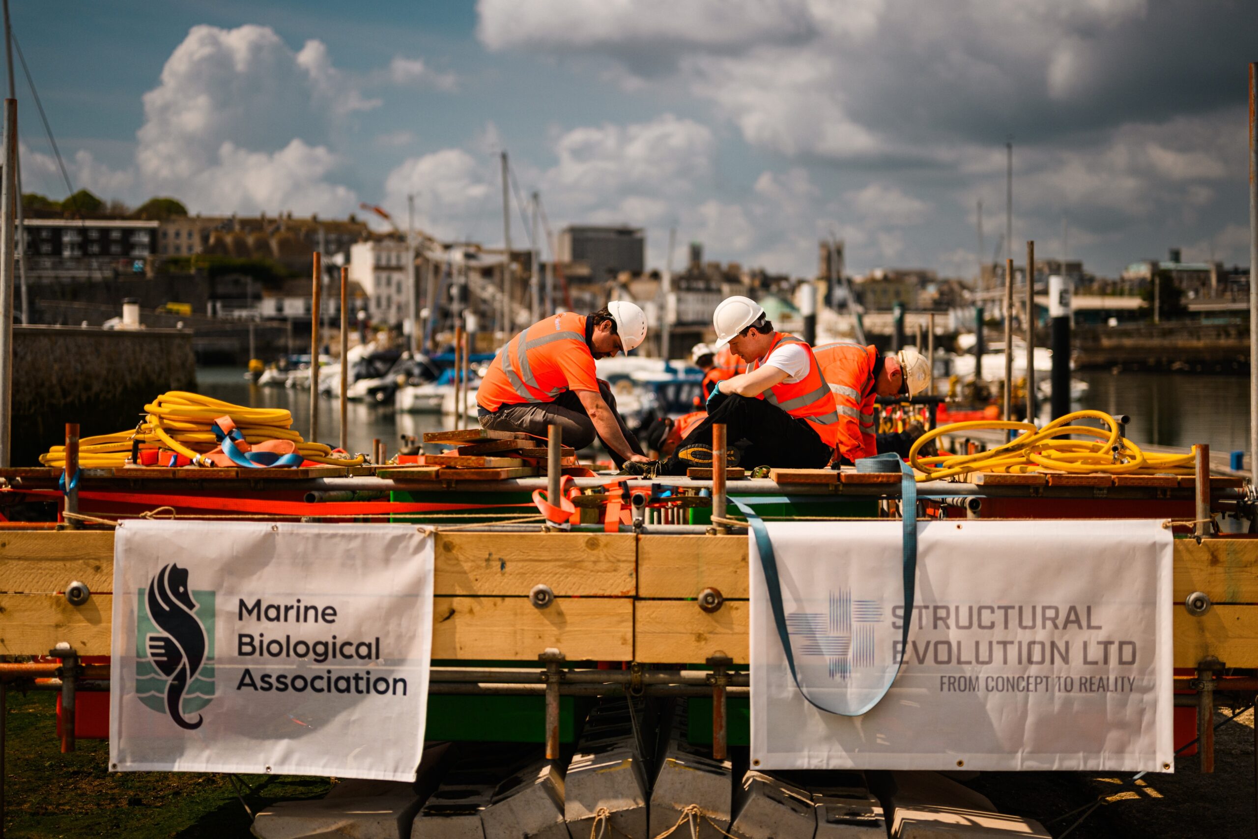 Installation of Seawater Life Support Research Aquarium pipeline