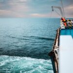 Side view of a boat out at sea