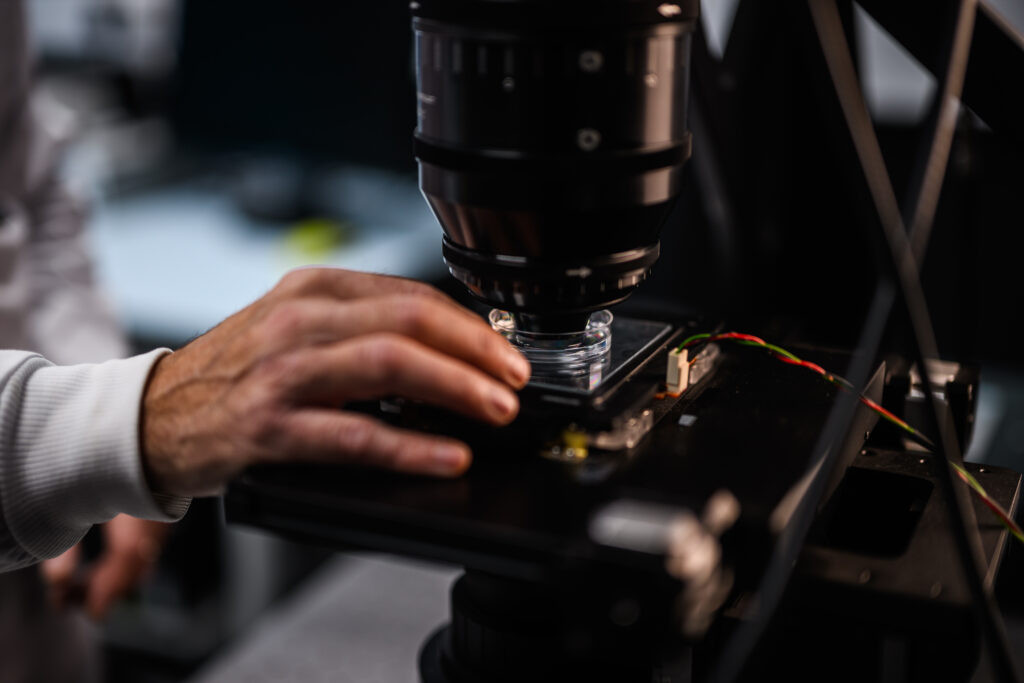 Mesolens Microscope in use