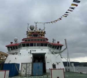 Research vessel bridge from the outside.